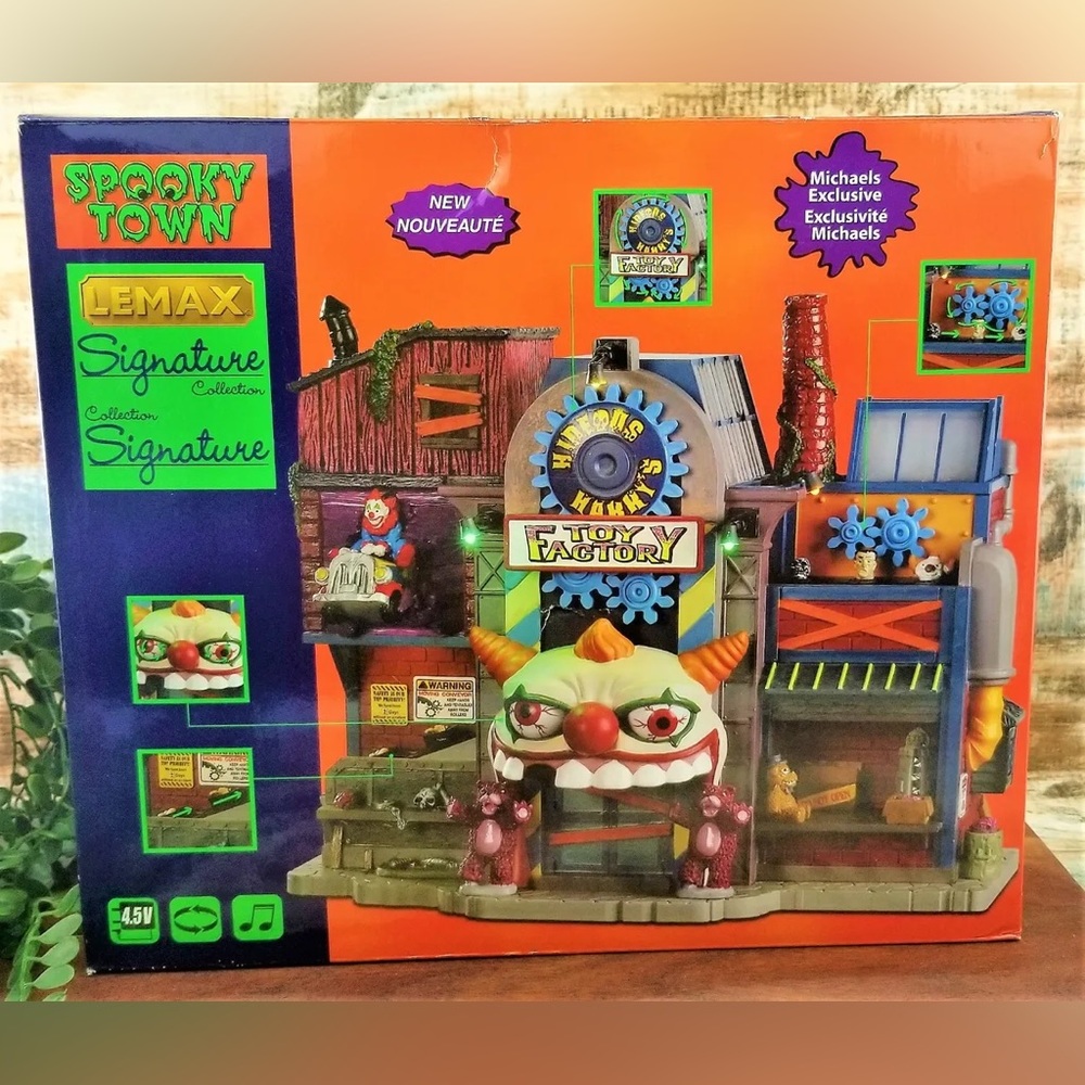 LEMAX SPOOKY TOWN Clown Hideous Harry’s Toy Factory Halloween Carnival Scary